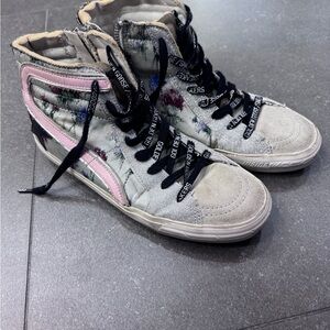 Golden Goose Gray and Silver Athletic High-Top Sneakers